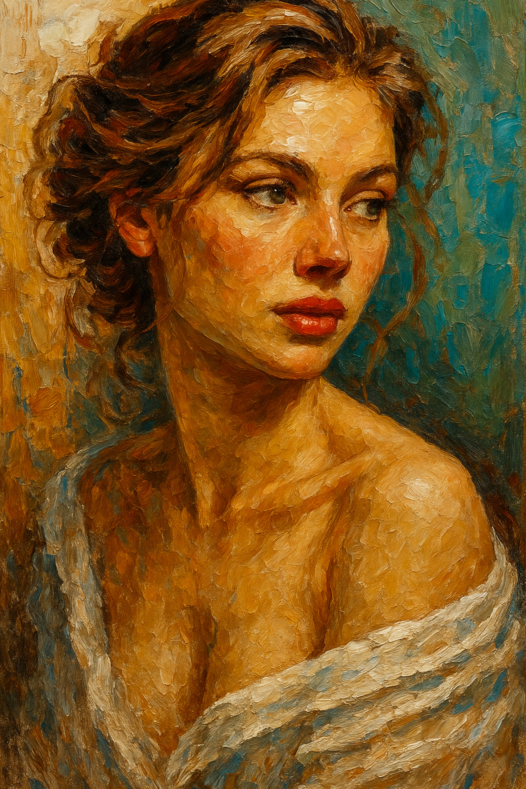 Elena Aureli — Grace in Profile, ein Mixed-Media-Kunstdruck in einer wöchentlichen Kunstauktion