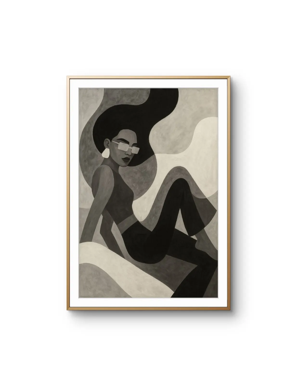 Elena Aureli - Monochrome Elegance — Mixed Media Fine Kunstdruck von Elena Aureli