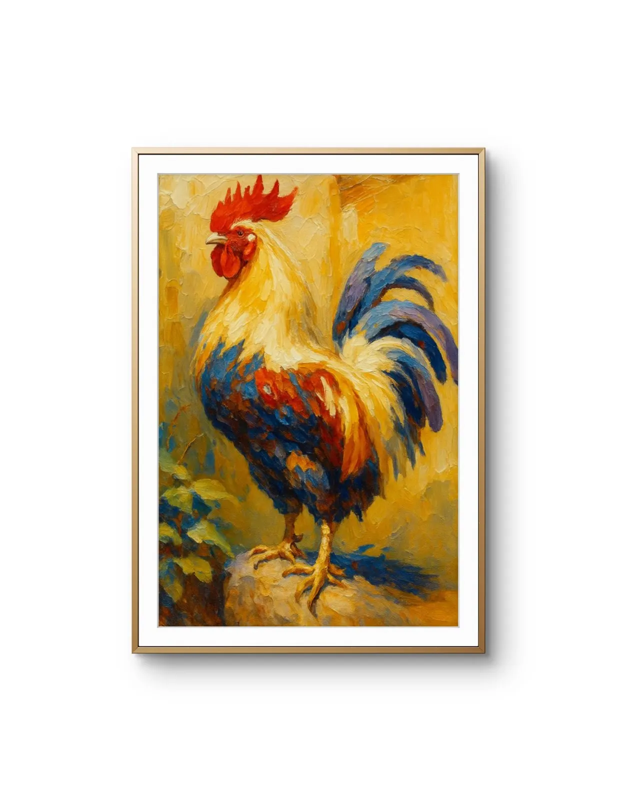 Elena Aureli - The Proud Rooster — Mixed Media Fine Kunstdruck von Elena Aureli