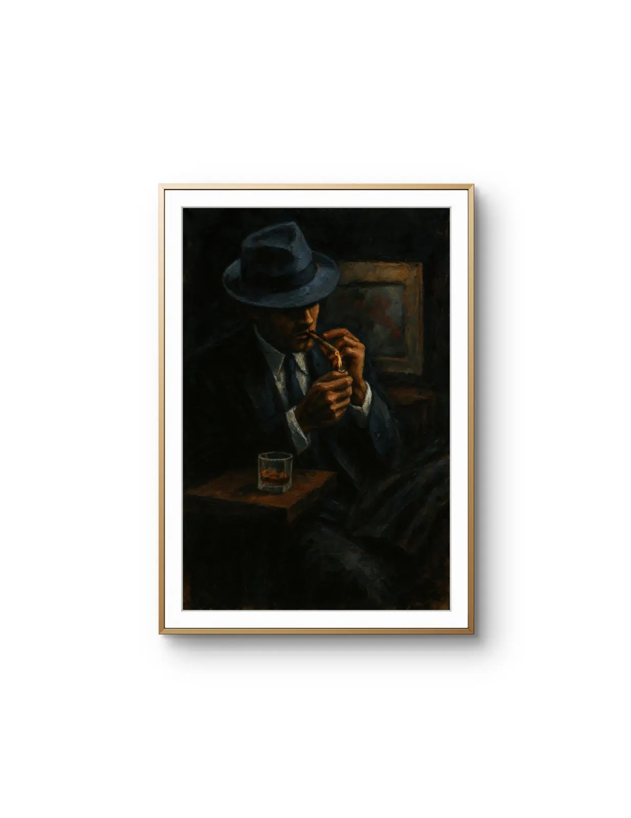 Elena Aureli - The Smoker's Contemplation — Mixed Media Fine Kunstdruck von Elena Aureli