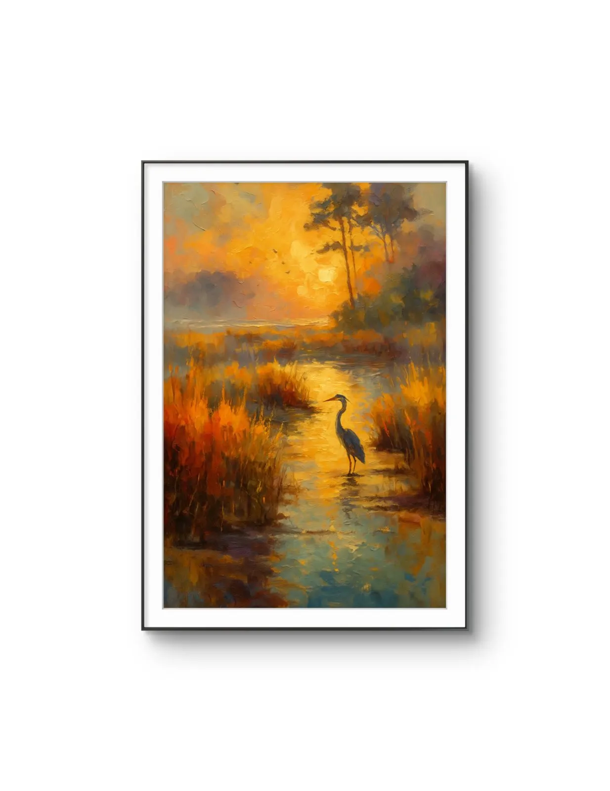 Henri des Bois - Golden Reflections — Mixed Media Fine Kunstdruck von Henri des Bois