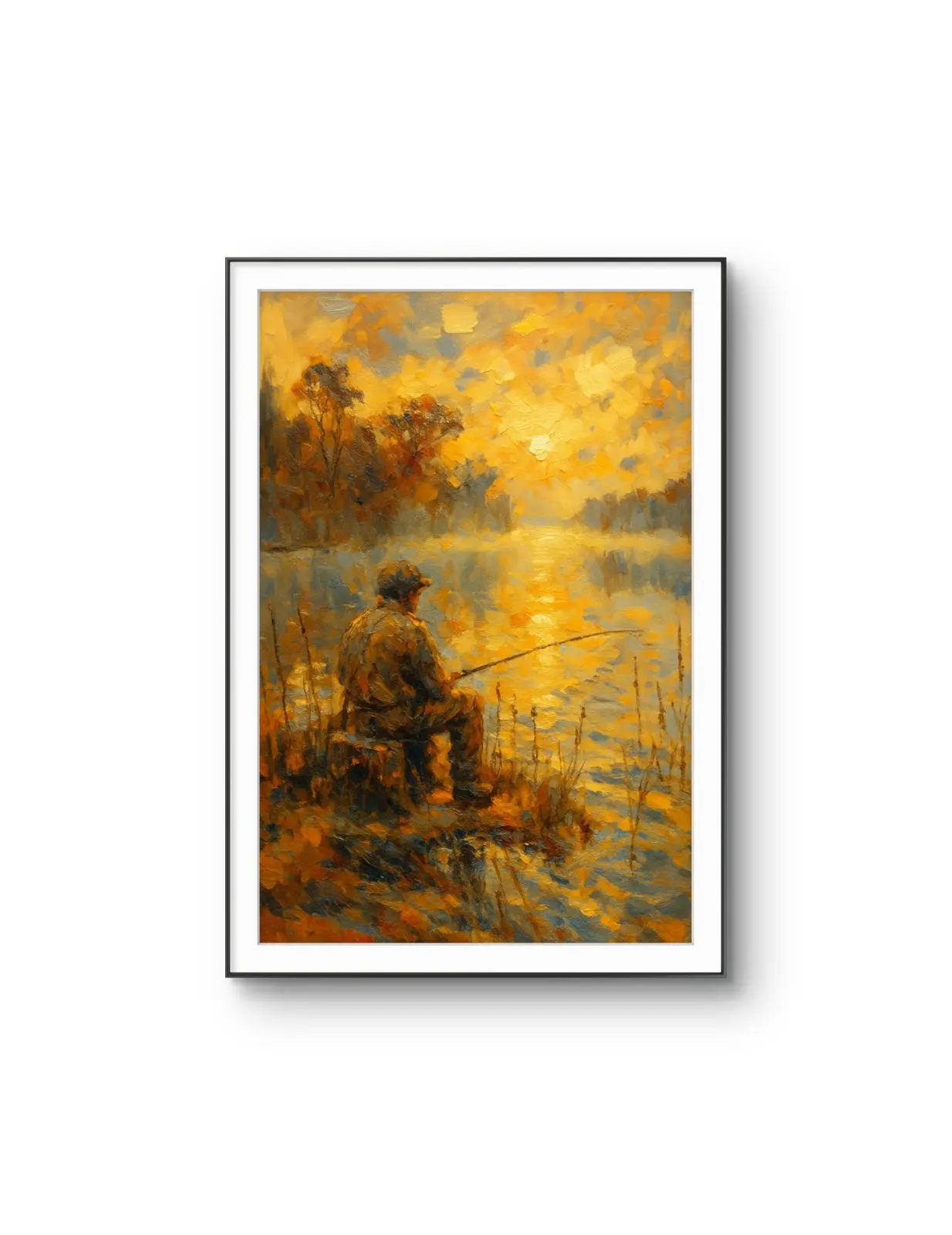 Henri des Bois - Golden Tranquility — Mixed Media Fine Kunstdruck von Henri des Bois