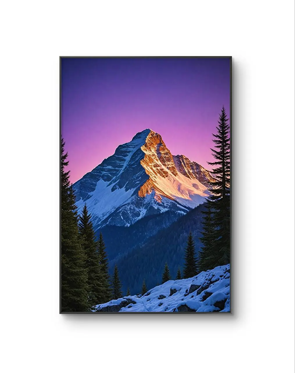 LumièreVue -  The Last Light on the Peak — Fotografie Kunstdruck von LumièreVue